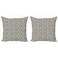 thumbnail image 1 of Ambesonne Alphabet Throw Pillow Cover 2 Pack, Typography and Numerals, 16", Grey Yellow, 1 of 2