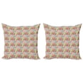 thumbnail image 1 of Ambesonne Alphabet Throw Pillow Cover 2 Pack, Energetic ABC Silhouettes, 20", Eggshell and Multicolor, 1 of 2