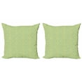 thumbnail image 1 of Alphabet Throw Pillow Cushion Cover Pack of 2, Vibrant Illustration of Calligraphy Learning ABC's, Zippered Double-Side Digital Print, 4 Sizes, Yellow Shamrock Green, by Ambesonne, 1 of 2