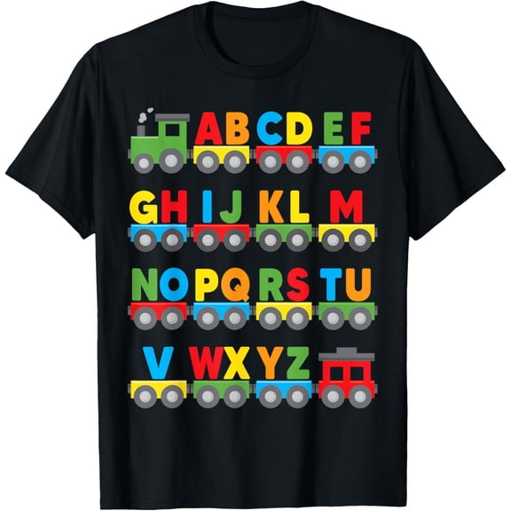 Alphabet Toy Train Colorful Letters learn ABCs boy girl kids T-Shirt