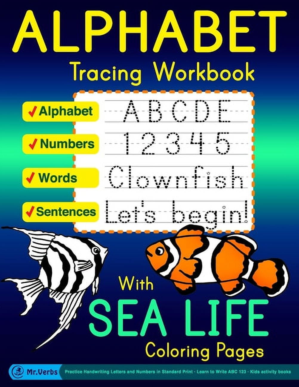 Alphabet Tracing Workbook with Sea Life Coloring Pages - Alphabet ...