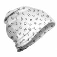 thumbnail image 1 of Alphabet Unisex Beanie, Random Simplistic Letters, Hiking Outdoors, Dark Grey and White, by Ambesonne, 1 of 1