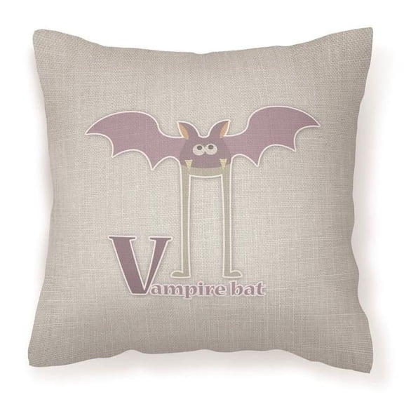 Alphabet V For Vampire Bat Fabric Decorative Pillow