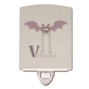 Alphabet V for Vampire Bat Ceramic Night Light