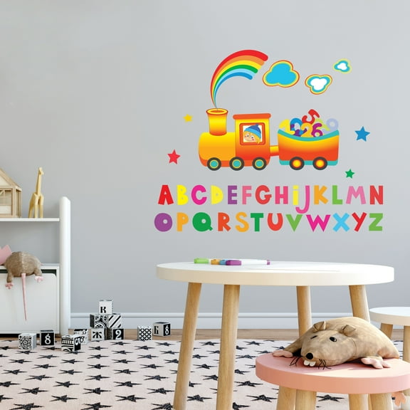 Alphabet Wall Decals - Educational Letters Wall Decals - Wall Decals for Kids Nursery Kindergarten Classroom Decoration-Size : 40" x 32"