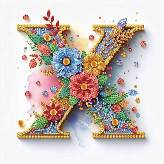 Alphabet X Diamond Art Painting Kit