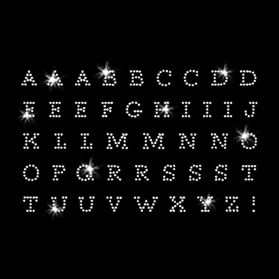 Alphabet X-Small Letters Bling Iron-on Sparkly Clear Rhinestone Crystals Transfer by JCS Rhinestones