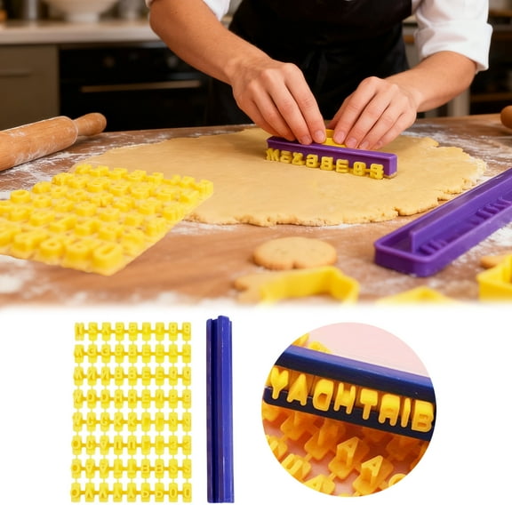 Alphabet and Number Plastic Cookie Stamp Set - Versatile Embossing Tool for Fondant Cake and Chocolate Crafting Projects