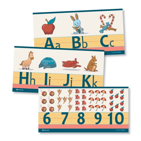 Alphabet and Numbers Classroom Wall Line (Cartoon Glossy Paper)
