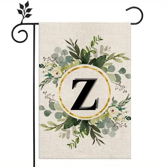 Alphabets Garden Flag 12x18 Inch Double Sided Welcome Flax Garden Flag Outdoor Outside Patio Farmhouse Alphabets Yard Decoration