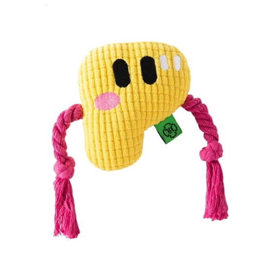 Alphabets Shape Molar Chew Toy For Dog Durability Rope Knot Teeth Squeaker Aggressive Chewer