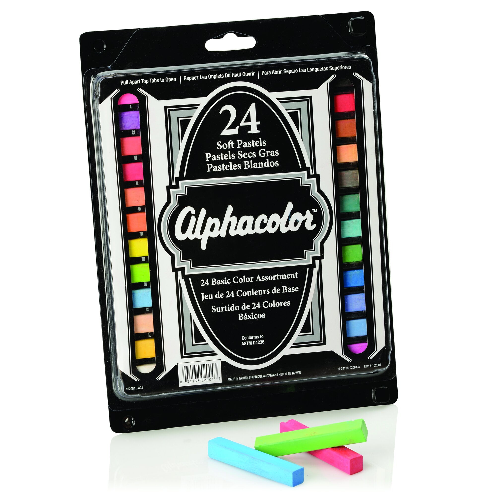 Alphacolor Soft Square Pastels Basic Assortment 24 Colors 24 Pack