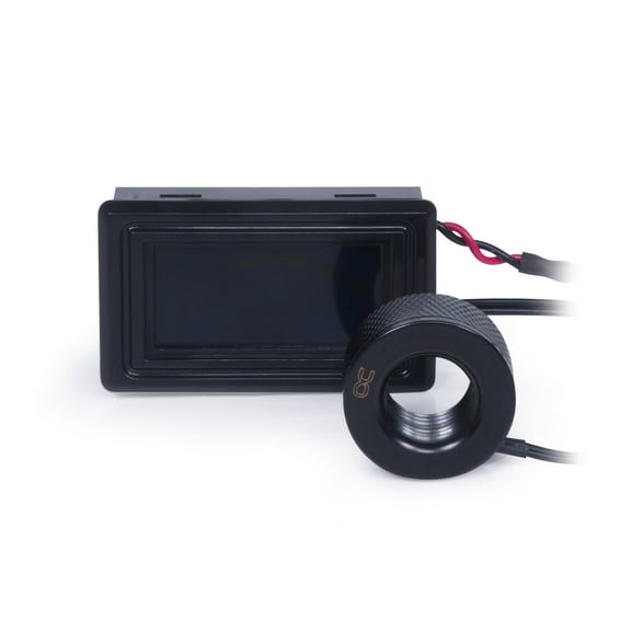 Alphacool Core G1/4" Temperature Sensor with C/F Display, Female to Female, Deep Black
