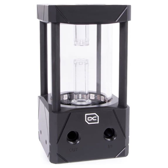 Alphacool Eisbecher Aurora 150mm Glass Reservoir with D5 Body (Pump Not Included), Black/Acetal