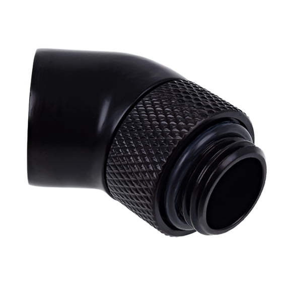 Alphacool Eiszapfen G1/4" Male to Female Extender, 45 Degree Rotary, Deep Black