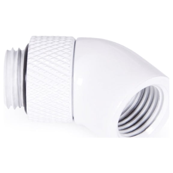 Alphacool Eiszapfen G1/4" Male to Female Extender, 45 Degree Rotary, White