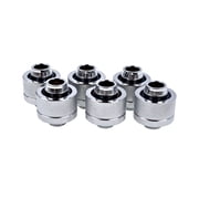 Alphacool Eiszapfen G1/4" to 13mm ID, 19mm OD Compression Fitting, Chrome, 6 Pack