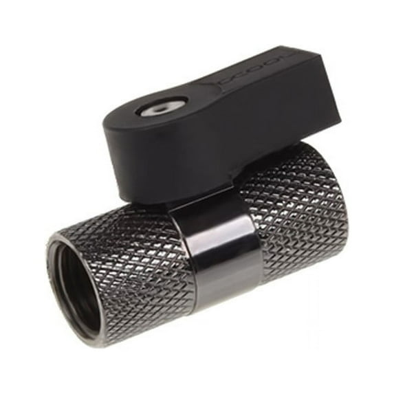 Alphacool G1/4" 2-way Ball Valve, Black Nickel