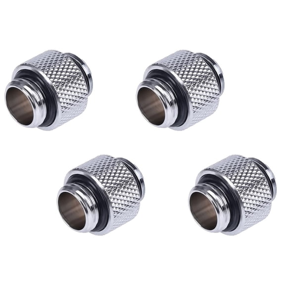 Alphacool HF G1/4" Male to Male Extender Fitting, 10mm, Chrome, 4-pack