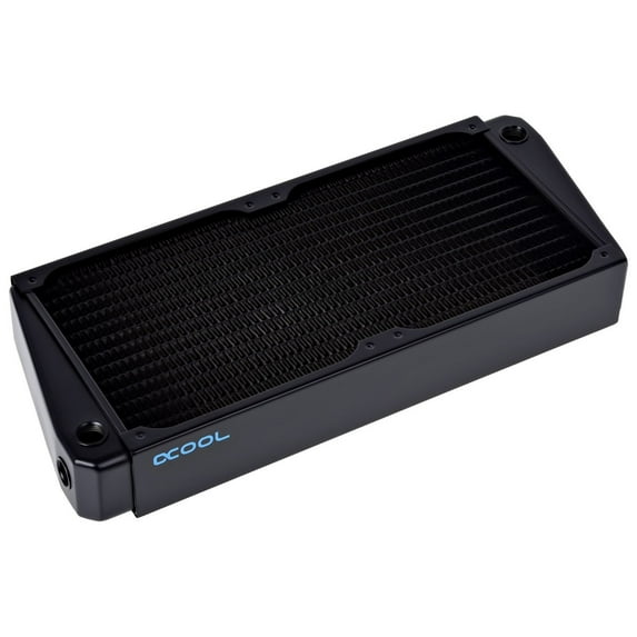 Alphacool NexXxos XT45 Full Copper X-Flow Radiator 280, 140mm x 2, Dual Fan, Black