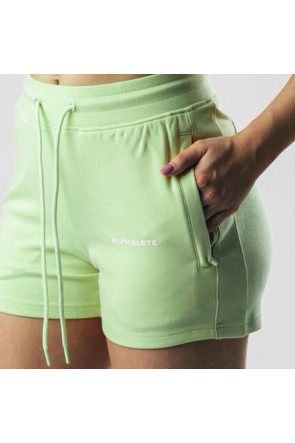 Alphalete Essential Core Shorts Light Green Frozen Spring Small