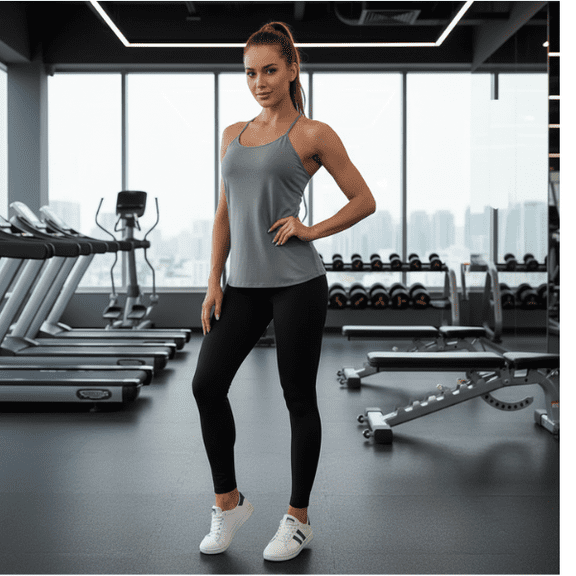 Alphalete Women's Premium Tank Top, Still Water Gray, Size Small