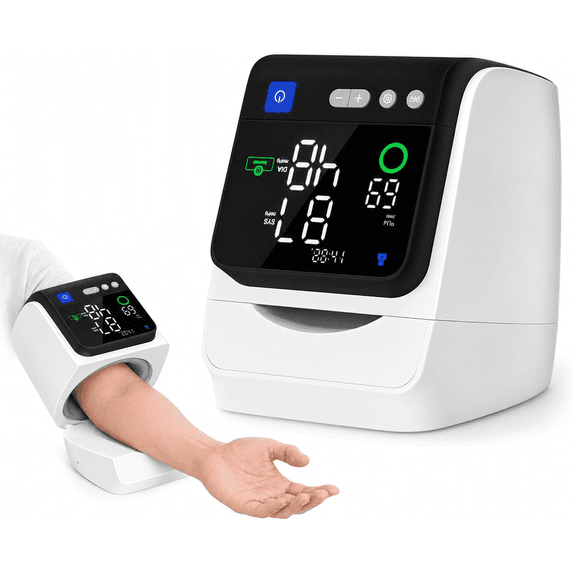 Alphamed No-Wrap Automatic Upper Arm Blood Pressure Monitor, Large LED Display, One-Touch Operation, 3 Users, 597 Memories