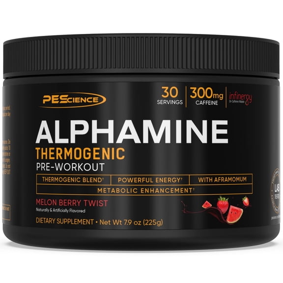 Alphamine Thermogenic Pre-Workout  Energy & Focus Formula with Caffeine, 60 Servings
