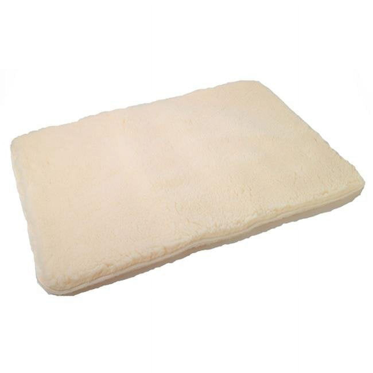 Medium Ivory Synthetic Fleece Rectangular Dog Bed