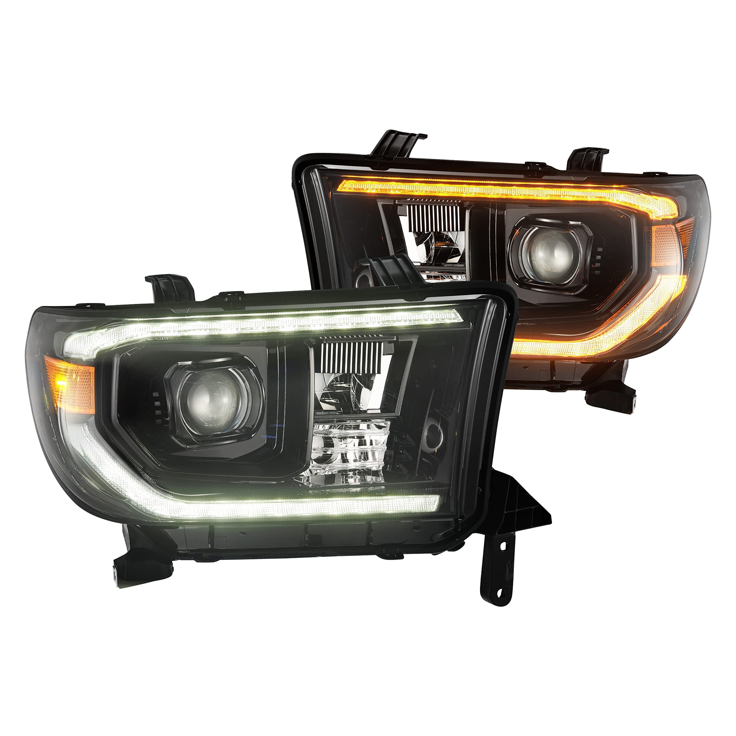 Alpharex Projector Headlights Alpha Black Fits select: 2007-2013 TOYOTA TUNDRA, 2008-2017 TOYOTA SEQUOIA