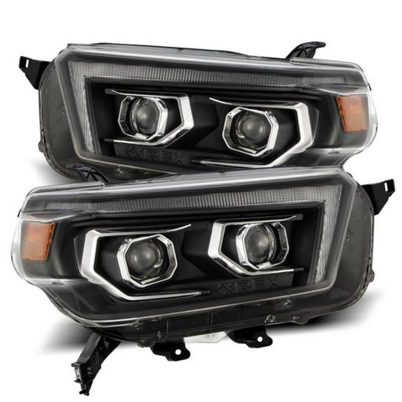 AlphaRex LUXX Series LED Projector Headlights for 2010-2013 Toyota 4Runner * Black with Sequential Signal and Daytime Running Lights