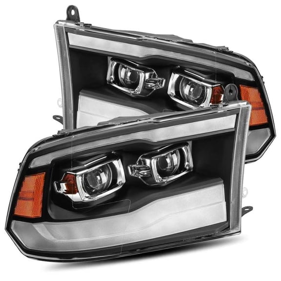 Alpharex Projector Headlights Plank Style Design Black Fits select: 2013-2018 RAM 1500, 2009-2012 DODGE RAM 1500