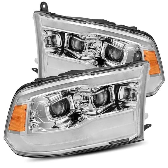 Alpharex Projector Headlights Plank Style Design Chrome Fits select: 2013-2018 RAM 1500, 2009-2012 DODGE RAM 1500