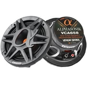 Alphasonik VCA658 6.5" 1400W Max 8-Ohm Car Audio Mid-Range Speakers Pair