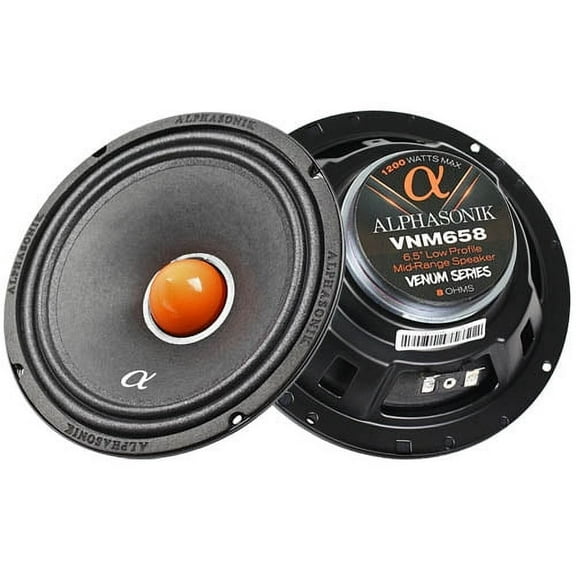 Alphasonik 6.5" Midrange Speakers Low Profile 1200W 8 Ohm Venum Series VNM658