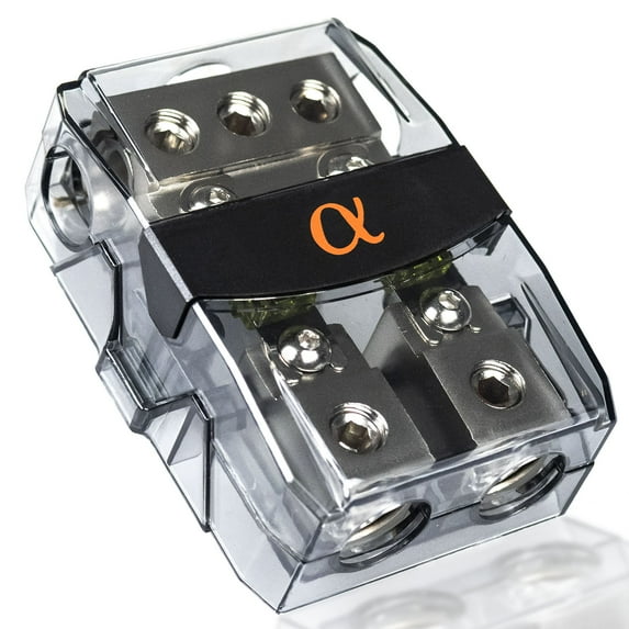 Alphasonik Mini ANL Fuse Holder Three 0 2 Gauge Inputs Two 0 4 Ga Outputs AFH30-204