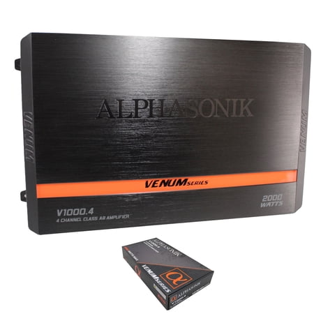 Alphasonik 4 Channel Amplifier 1000 Watts Max Venum Series Car Audio V1000.4