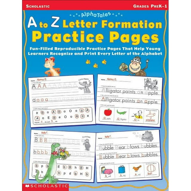 Alphatales A to Z Letter Formation Practice Pages: Grades Pre K-1 ...