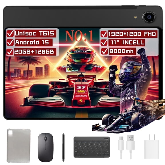 Alphawolf Tablet 2025 Newest Android 16 Tablet, 11 Inch Tablet with Gemini AI, T615 Octa-core Tablet Computer,128GB ROM+20(8+12)GB RAM+ 2TB Expand, 1920 * 1200 FHD Display ,8000mAh,Widevine L1, 2 In