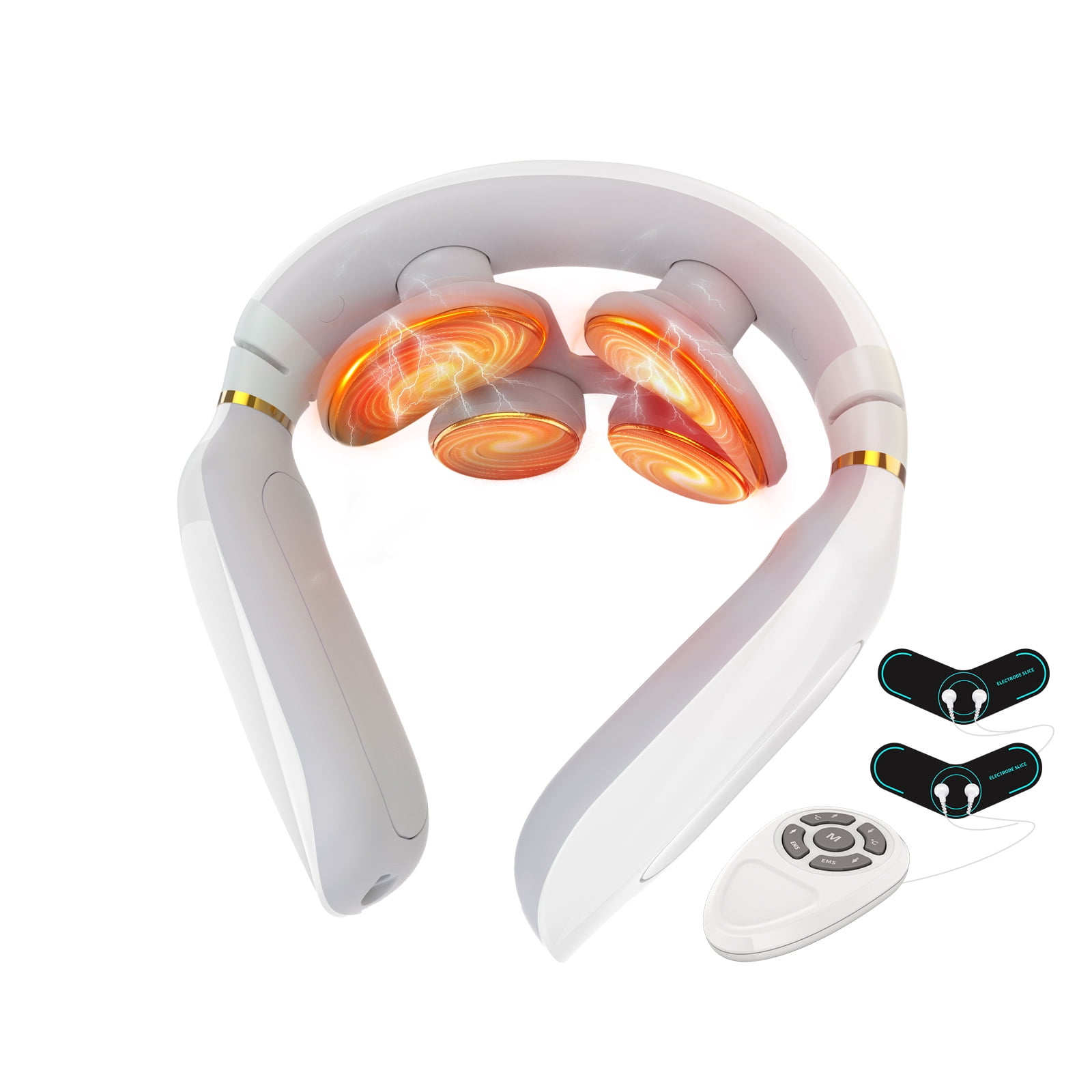 Alphay Smart Neck Massager for Relax, Rechargeable  Intelligent Cervical Massager with Heat, White