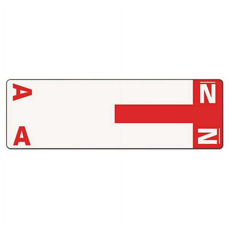 AlphaZ Color-Coded First Letter Combo Alpha Labels, A/N, 1.16 x 3.63, Red/White, 5/Sheet, 20 Sheets/Pack AlphaZ Color-Coded First Letter Combo Alpha Labels, A/N, 1.16 x 3.63, Red/White, 5/Sheet, 20 Sheets/Pack
