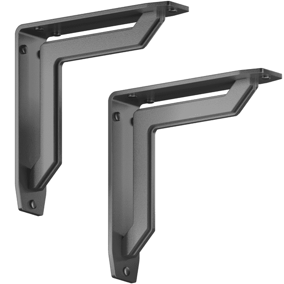 Alphidia LLC Starby Lucca Designer Series Heavy Duty Decorative Mantel and Countertop Supports (2 Pack) Black - 8" x 8"