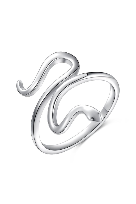 Snake Ring for Women S925 Sterling Silver Adjustable Wrap Open Spoon Rings Jewelry C113