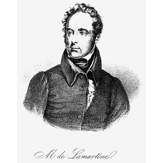 Alphonse De Lamartine N(1790-1869). Alphonse Marie Louis De Prat De Lamartine. French Poet. Lithograph English 1848.