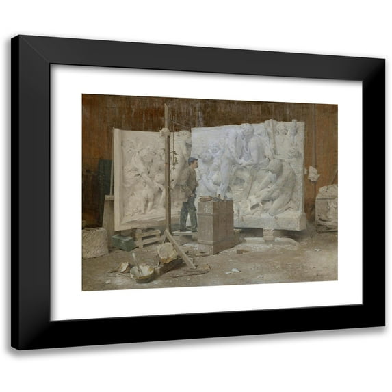 Alphonse Gaudefroy 24x19 Black Modern Framed Museum Art Print Titled - The Practitioner (1888)