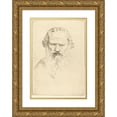 thumbnail image 1 of Alphonse Legros 11x14 Gold Ornate Wood Frame and Double Matted Museum Art Print Titled - Tolstoy, 1 of 4
