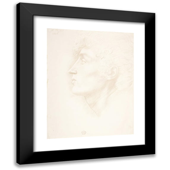 Alphonse Legros 12x14 Black Modern Framed Museum Art Print Titled - Head of an Irish Girl (1888)