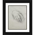 thumbnail image 1 of Alphonse Legros 12x14 Black Ornate Wood Framed Double Matted Museum Art Print Titled: The Hand of Nora E. Legros (C. 1890-1904), 1 of 5