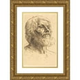 thumbnail image 1 of Alphonse Legros 13x18 Gold Ornate Wood Frame and Double Matted Museum Art Print Titled - Head of a Man (Tete D’Homme) Vi, 1 of 4