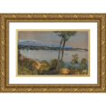 thumbnail image 1 of Alphonse Legros 14x11 Gold Ornate Wood Frame and Double Matted Museum Art Print Titled - Mountains Seen Beyond a Lake, 1 of 4